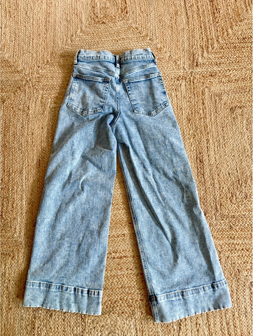 GAP High Rise Stride Ankle Jeans 25 Light Wash Wide Leg Cropped Denim - Picture 6 of 8